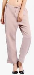 Chique Pink Solid Coloured Pant women