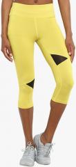 Chkokko Yellow Solid Skinny Fit Capri women