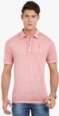 Classic Polo Pink Self Design Polo T Shirt men