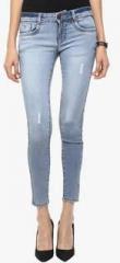 Code 61 Aqua Blue Mid Rise Skinny Jeans women