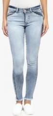 Code 61 Light Blue Washed Mid Rise Skinny Jeans women