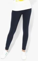 Code By Lifestyle Navy Blue Solid Leggings women