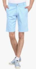 Colors Couture Aqua Blue Solid Shorts men