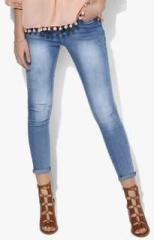 Cover Story Blue Washed Mid Rise Regular Fit Jeans women