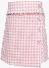 Cutecumber Pink Checked Wrap Skirt girls