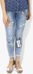 Deal Jeans Blue Washed Mid Rise Slim Fit Jeans women