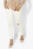 Deal Jeans Cream Mid Rise Skinny Fit Jeans women