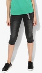 Deal Jeans Dark Grey Washed Capri With Keyring women
