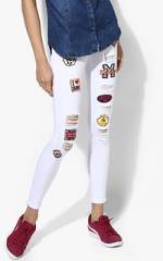 Deal Jeans White Solid Mid Rise Skinny Fit Jeans women