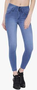 Devis Light Blue Washed Mid Rise Skinny Jeans women