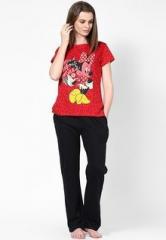 Disney By July Nightwear Red Printed Pyjama & Top Nightwear Sets women