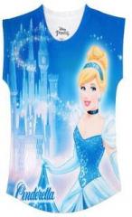 Disney Princess Blue Polyester Top For Girls girls