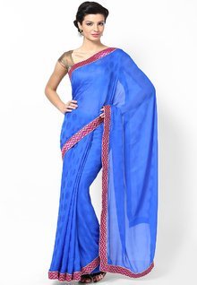 Diva Fashion Blue Printed Jaquard Sarees women