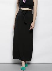 Dorothy Perkins Black Solid Maxi A Line Skirt women