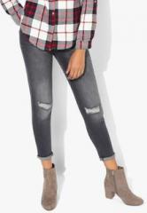 Dorothy Perkins Grey Washed Mid Rise Skinny Fit Jeans women