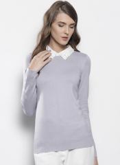 Dorothy Perkins Lavender Solid Pullover With Beaded Detail women