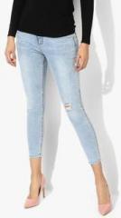 Dorothy Perkins Light Blue Washed Mid Rise Skinny Fit Jeans women
