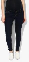 Dorothy Perkins Navy Blue Solid Mid Rise Skinny Fit Jeans women