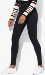 Dorothy Perkins Navy Blue Solid Skinny Fit Chinos women