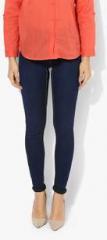 Dorothy Perkins Navy Blue Solid Skinny Fit Jeans women