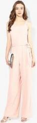 Dorothy Perkins Pink Solid Jumpsuit With Belt women
