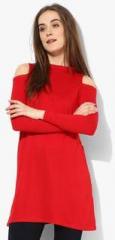 Dorothy Perkins Red Cold Shoulder Tunic women