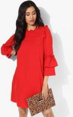 Dorothy Perkins Red Coloured Solid Shift Dress women