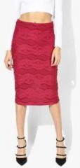 Dorothy Perkins Red Lace Pencil Skirt women