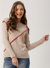 Dressberry Beige Textured Sweater women