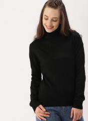 Dressberry Black Solid Pullover women