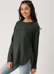 Dressberry Grey Solid Sweater women