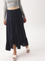Dressberry Navy Blue Solid A Line Skirt women