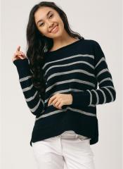 Dressberry Navy Blue Striped Sweater women