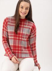 Dressberry Pink & Grey Checked Pullover women