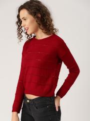Dressberry Red Striped Sweater women