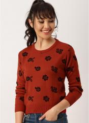 Dressberry Rust Printed Sweater women