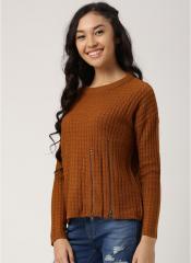Dressberry Rust Textured Sweater women