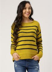 Dressberry Yellow Striped Sweater women