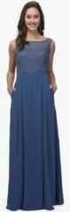 Eavan Blue Embellished Maxi Dress women