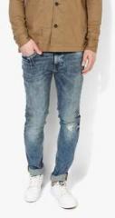 Ed Hardy Blue Washed Low Rise Slim Fit Jeans men