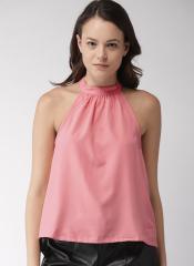 Encrypt Women Pink Solid Styled Back Top