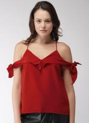 Encrypt Women Red Solid Top