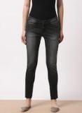 Ether Black Regular Fit Mid Rise Clean Look Stretchable Cropped Jeans women