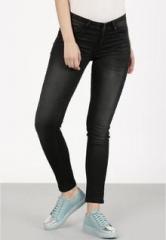 Ether Black Washed Skinny Fit Mid Rise Jeans women
