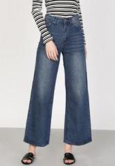 Ether Blue Mid Rise Regular Fit Jeans women