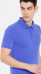 Ether Blue Solid e dry Polo Neck T Shirt Collar T Shirt men