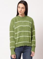 Ether Green Striped Pullover women