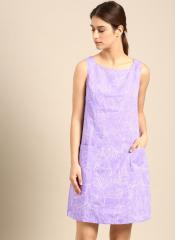 Ether Lavender Printed A Line Dress women