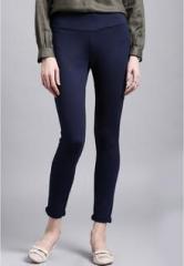 Ether Navy Blue Solid Jeggings women