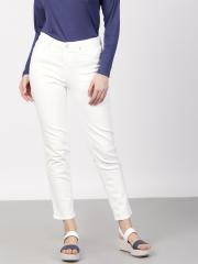 Ether White Mid Rise Skinny Fit Jeans women